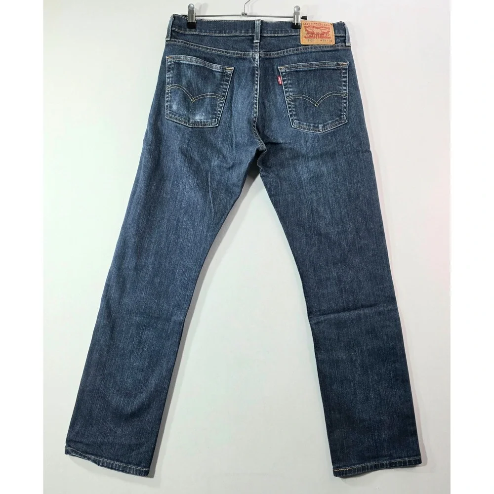 Levis 513 Slim Straight Jeans Mens TAG 33x32 Dark Wash Blue Denim (Fits 34x30)